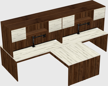 Quad l-shaped office desks