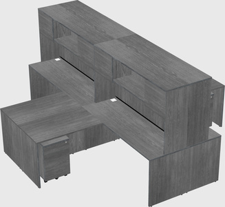 Quad l-shaped office desks