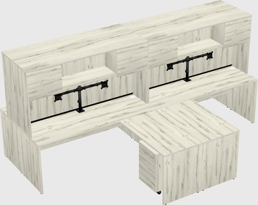 Quad l-shaped office desks