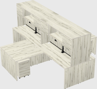 Quad l-shaped office desks