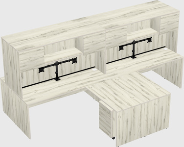 Quad l-shaped office desks