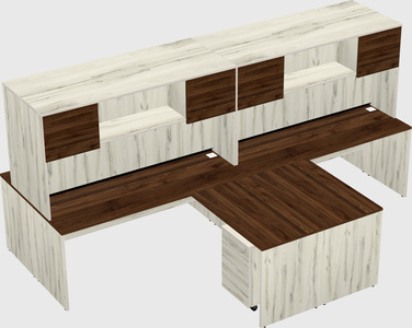 Quad l-shaped office desks