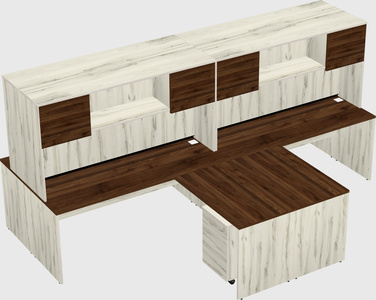 Quad l-shaped office desks