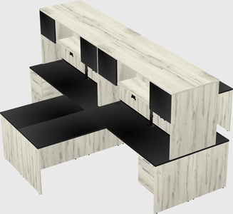 Quad l-shaped office desks