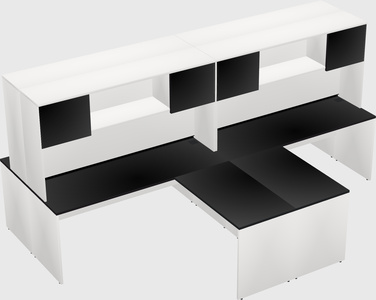 Quad l-shaped office desks