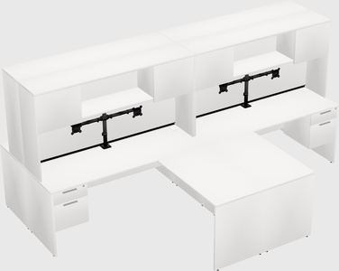 Quad l-shaped office desks