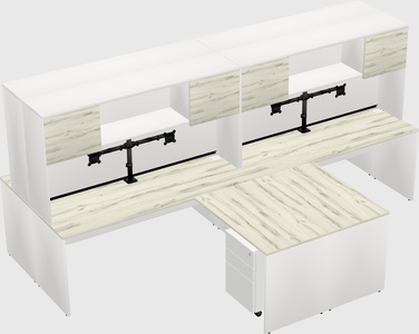Quad l-shaped office desks