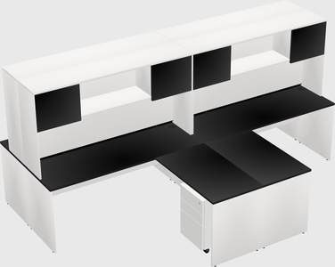 Quad l-shaped office desks