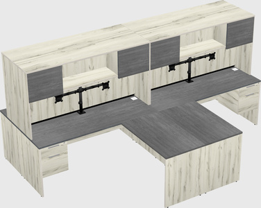 Quad l-shaped office desks