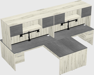 Quad l-shaped office desks