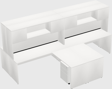 Quad l-shaped office desks