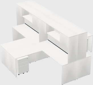 Quad l-shaped office desks