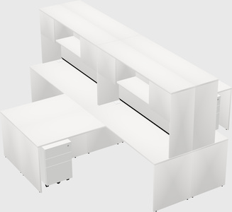 Quad l-shaped office desks