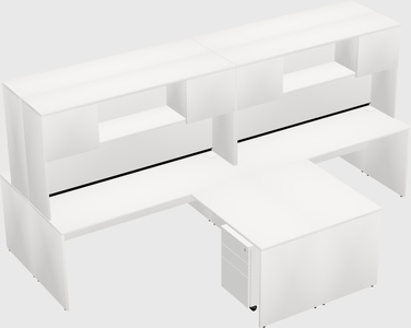 Quad l-shaped office desks