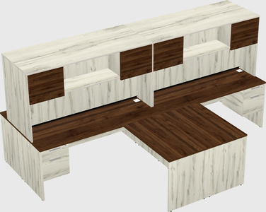 Quad l-shaped office desks