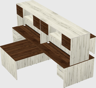 Quad l-shaped office desks