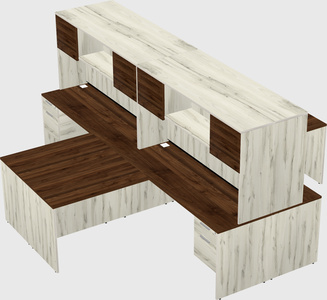 Quad l-shaped office desks
