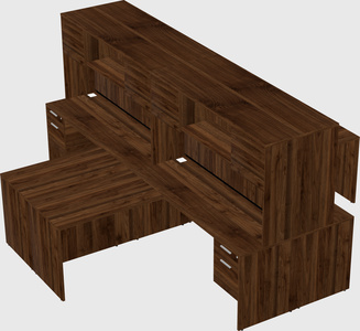 Quad l-shaped office desks