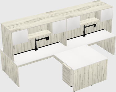 Quad l-shaped office desks