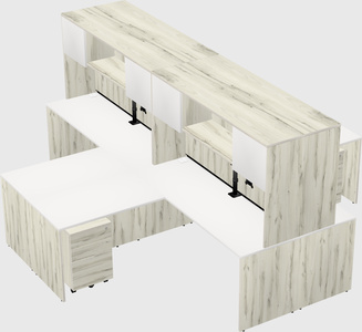 Quad l-shaped office desks