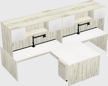 Quad l-shaped office desks