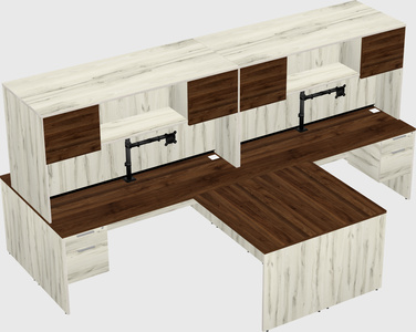 Quad l-shaped office desks
