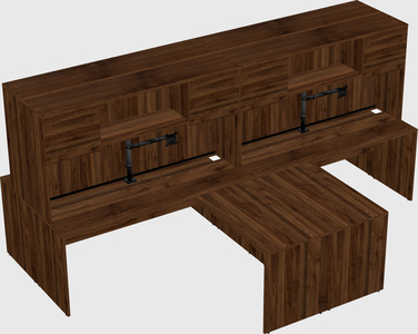Quad l-shaped office desks