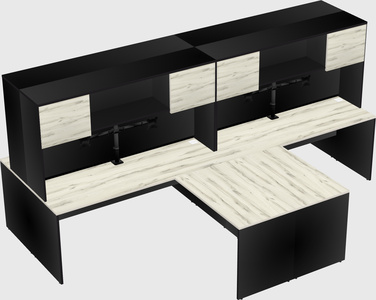 Quad l-shaped office desks