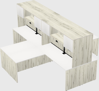 Quad l-shaped office desks