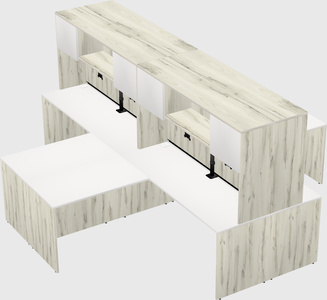 Quad l-shaped office desks