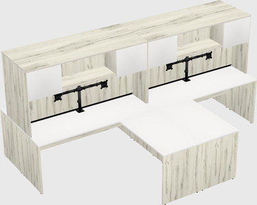 Quad l-shaped office desks