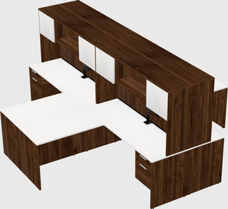 Quad l-shaped office desks