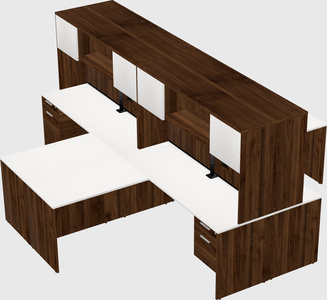 Quad l-shaped office desks