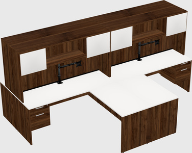 Quad l-shaped office desks