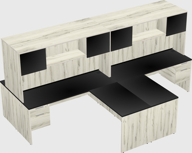 Quad l-shaped office desks