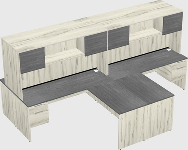 Quad l-shaped office desks