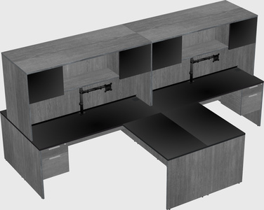 Quad l-shaped office desks