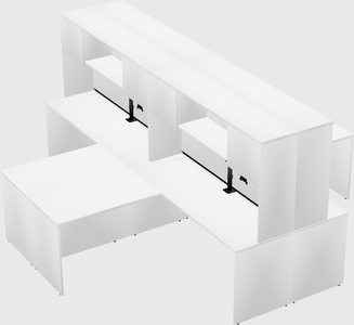 Quad l-shaped office desks