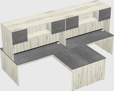 Quad l-shaped office desks