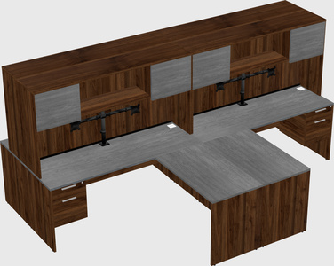 Quad l-shaped office desks