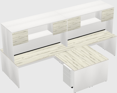 Quad l-shaped office desks