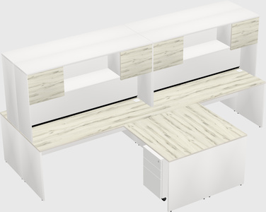 Quad l-shaped office desks