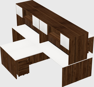Quad l-shaped office desks