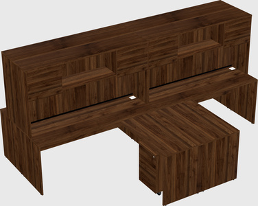 Quad l-shaped office desks