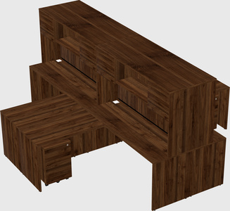 Quad l-shaped office desks