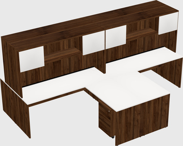 Quad l-shaped office desks