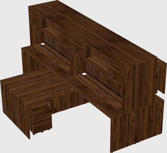 Quad l-shaped office desks