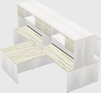 Quad l-shaped office desks