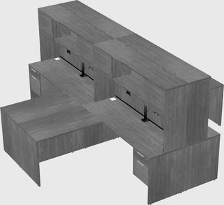 Quad l-shaped office desks