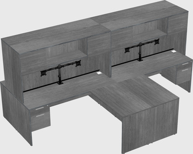 Quad l-shaped office desks
